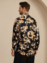 [Black Dragon] SilkSilky-AU Long Sleeve Lapel Collar Men's Shirt 002