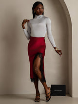 [Light Gray] SilkSilky-AU Silk Jersey Long Sleeve Turtle Neck Women's T-Shirt 005