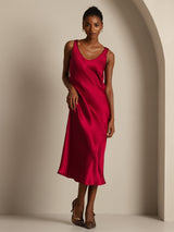 [Wine] SilkSilky-AU Sleeveless Dress 001