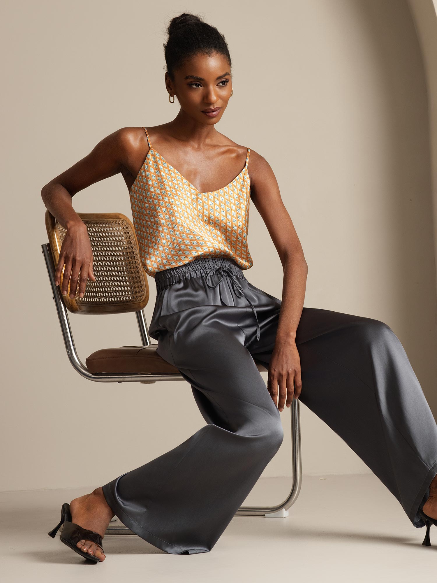 [Floral] SilkSilky-AU Pure Silk V Neck Camisole 008,