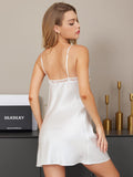 SilkSilky AU Pure Silk Sleeveless V Neck Nightgown White 002