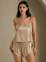 [Champagne Gold] SilkSilky-AU Spaghetti Strap Camisole Set 003