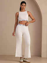 [White] SilkSilky-AU Sleeveless Crew Neck Women's Outfit Sets 004