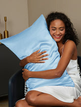 [Light Blue] SilkSilky-AU 19Momme Pure Silk Pillowcase 002