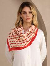 [Beige Cherry] SilkSilky-AU Scarf 005