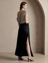 [Black] SilkSilky-AU 19Momme Silk Split Women's Pants 002