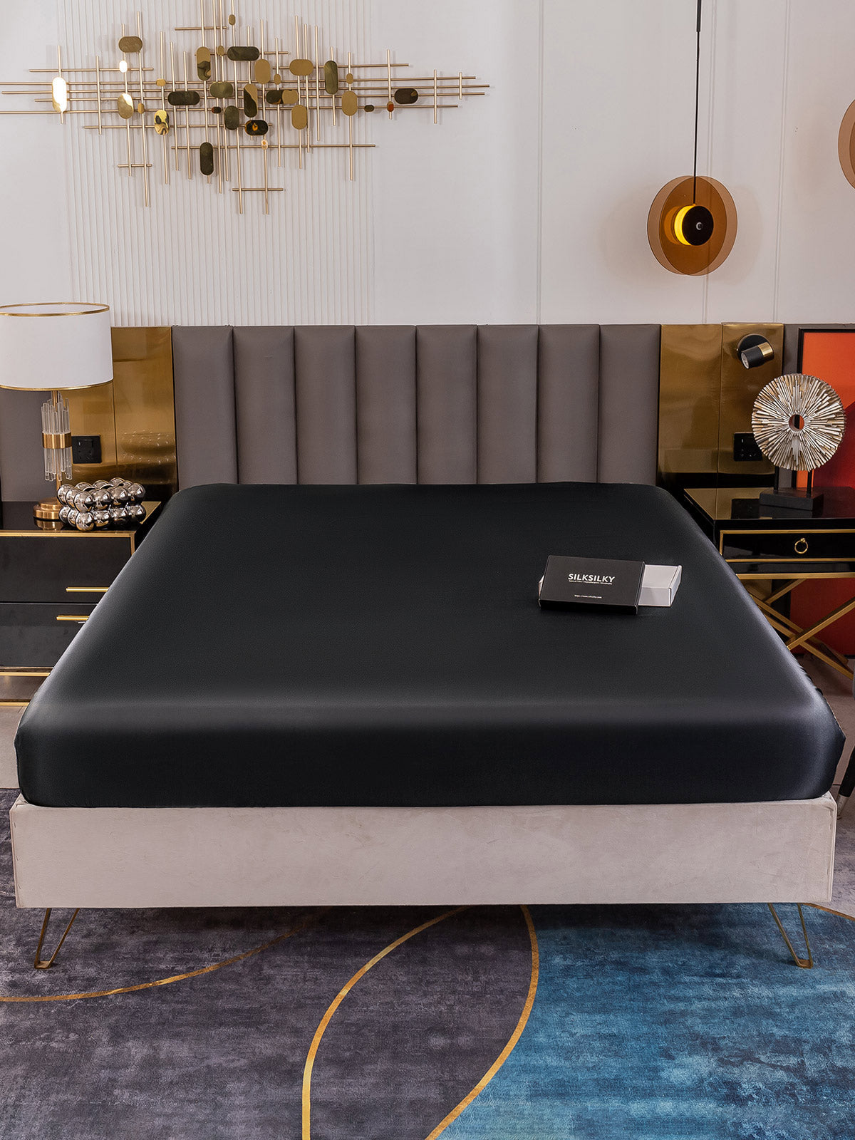 [Black] SilkSilky-AU 19Momme Sheet 002