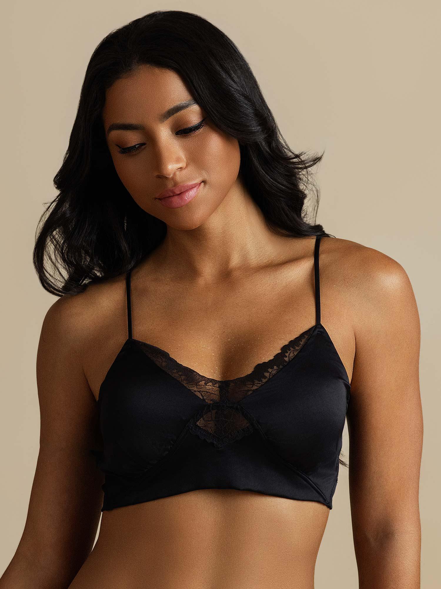 [Black] SilkSilky-AU Pure Silk Bra 001
