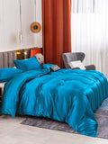 SilkSilky AU 19Momme Pure Silk Bedding Set Teal 003