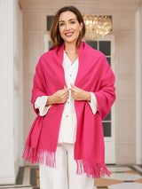 [Rose Red] SilkSilky-AU Wool Scarf 003