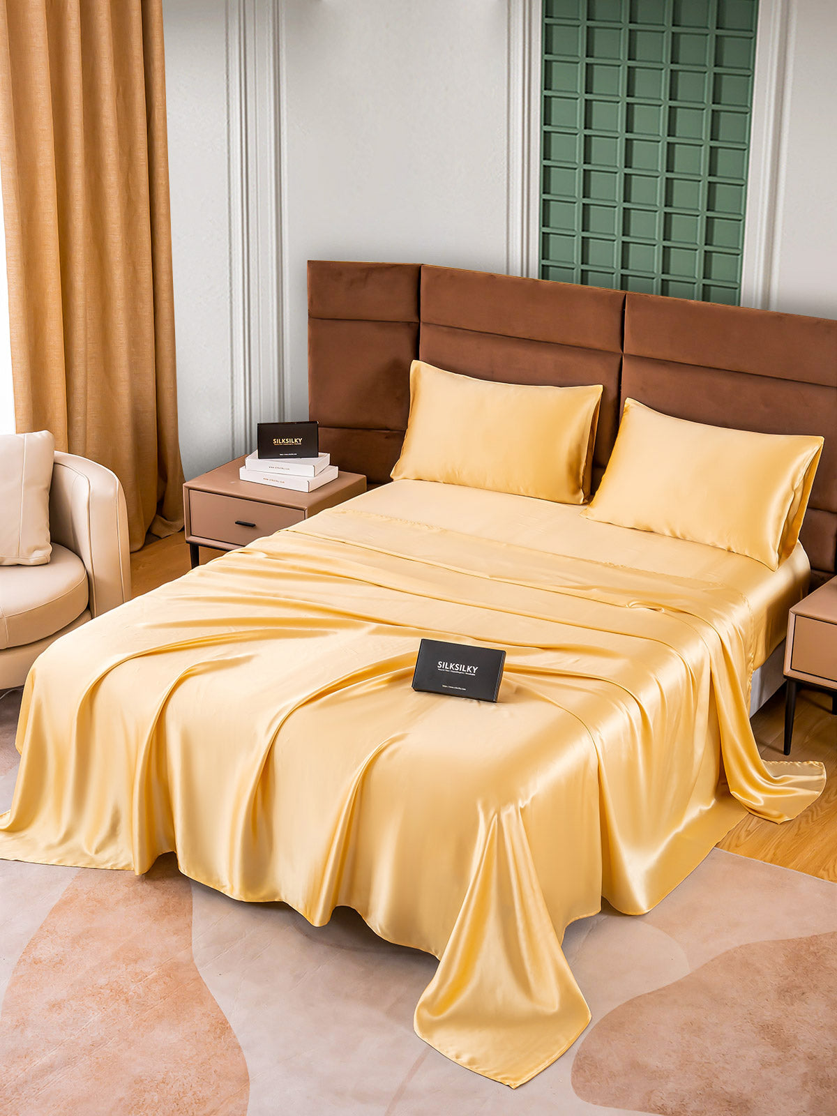 SilkSilky AU 25Momme Pure Silk Bedding Set Champagne 005