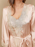 SilkSilky-AU-Pure-Silk-3/4-Sleeve-Nightgown&Robe-Set-Light-Pink-009