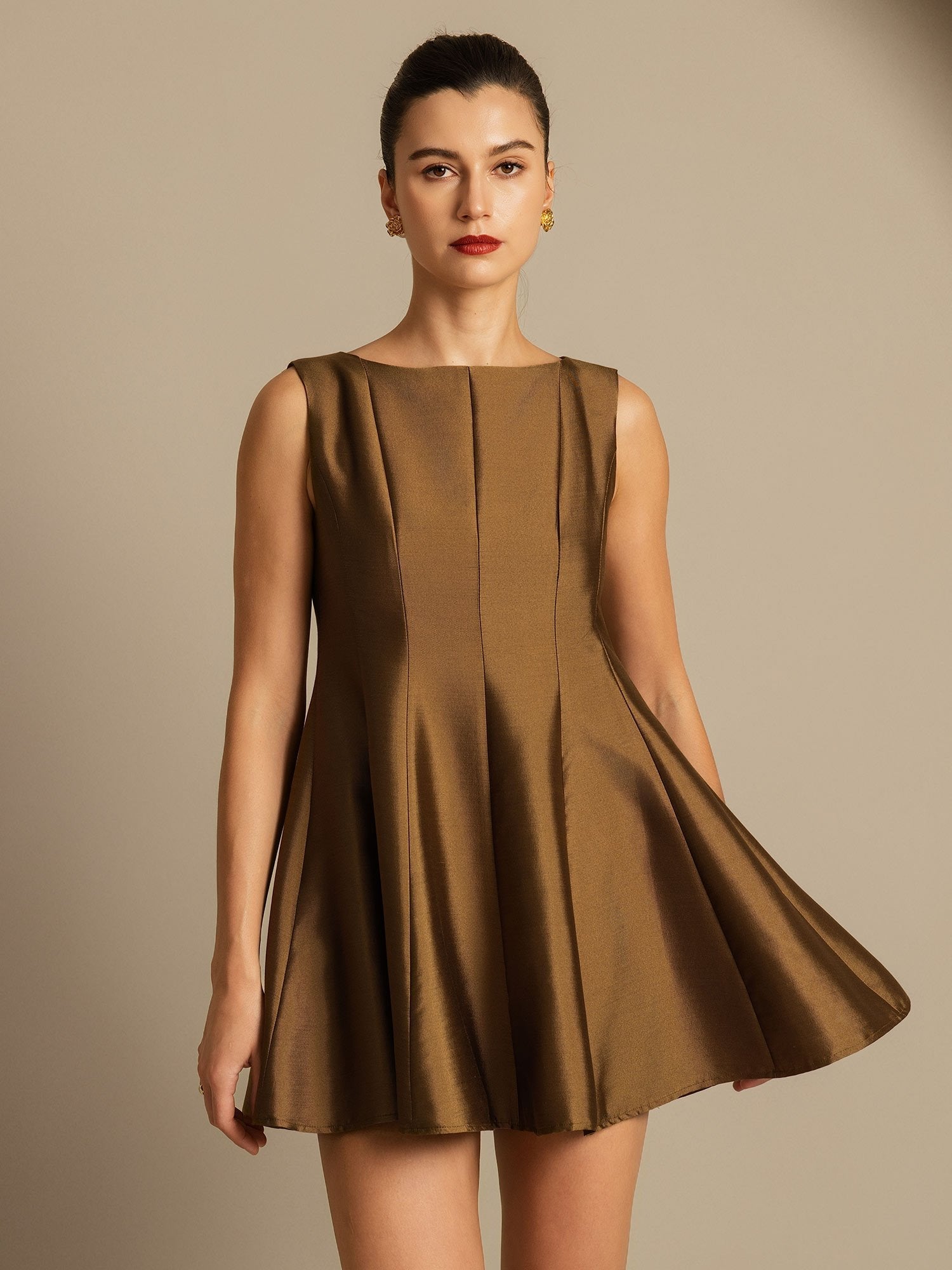 [Bronze] SilkSilky-AU 32Momme Wool Dress 006,
