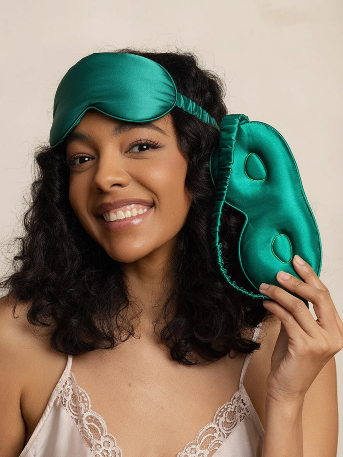 [Dark Green] SilkSilky-AU Pure Silk Eye Mask 007