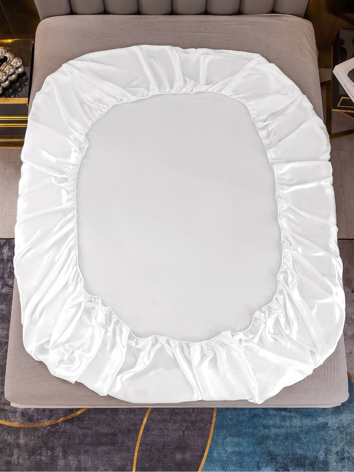 [White] SilkSilky-AU 19Momme Pure Silk Bedding Set 003