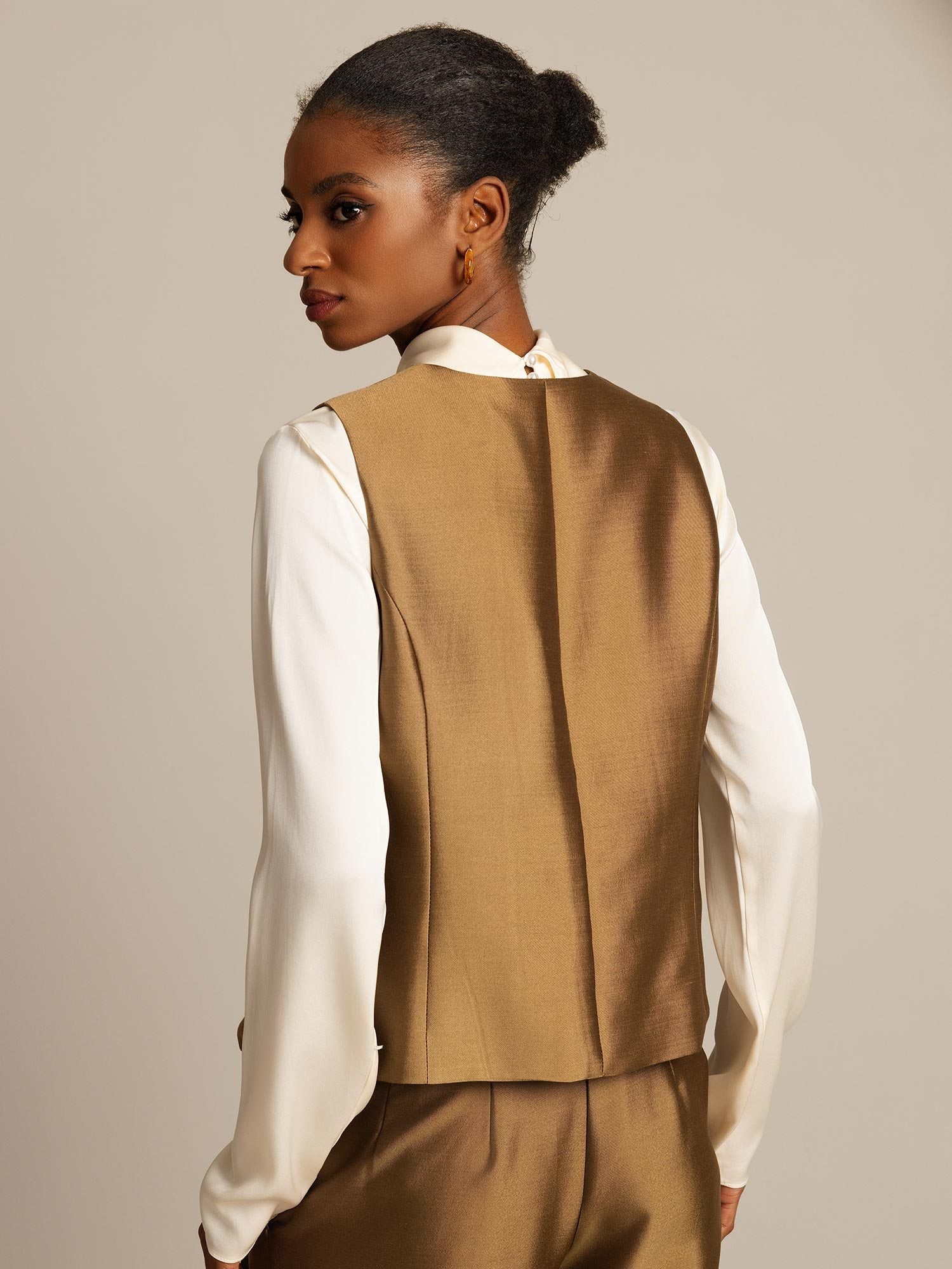 [Bronze] SilkSilky-AU 32Momme Wool Womens Vest 002,