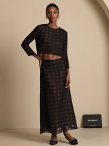 [Black] SilkSilky-AU Pure Silk Skirt 006