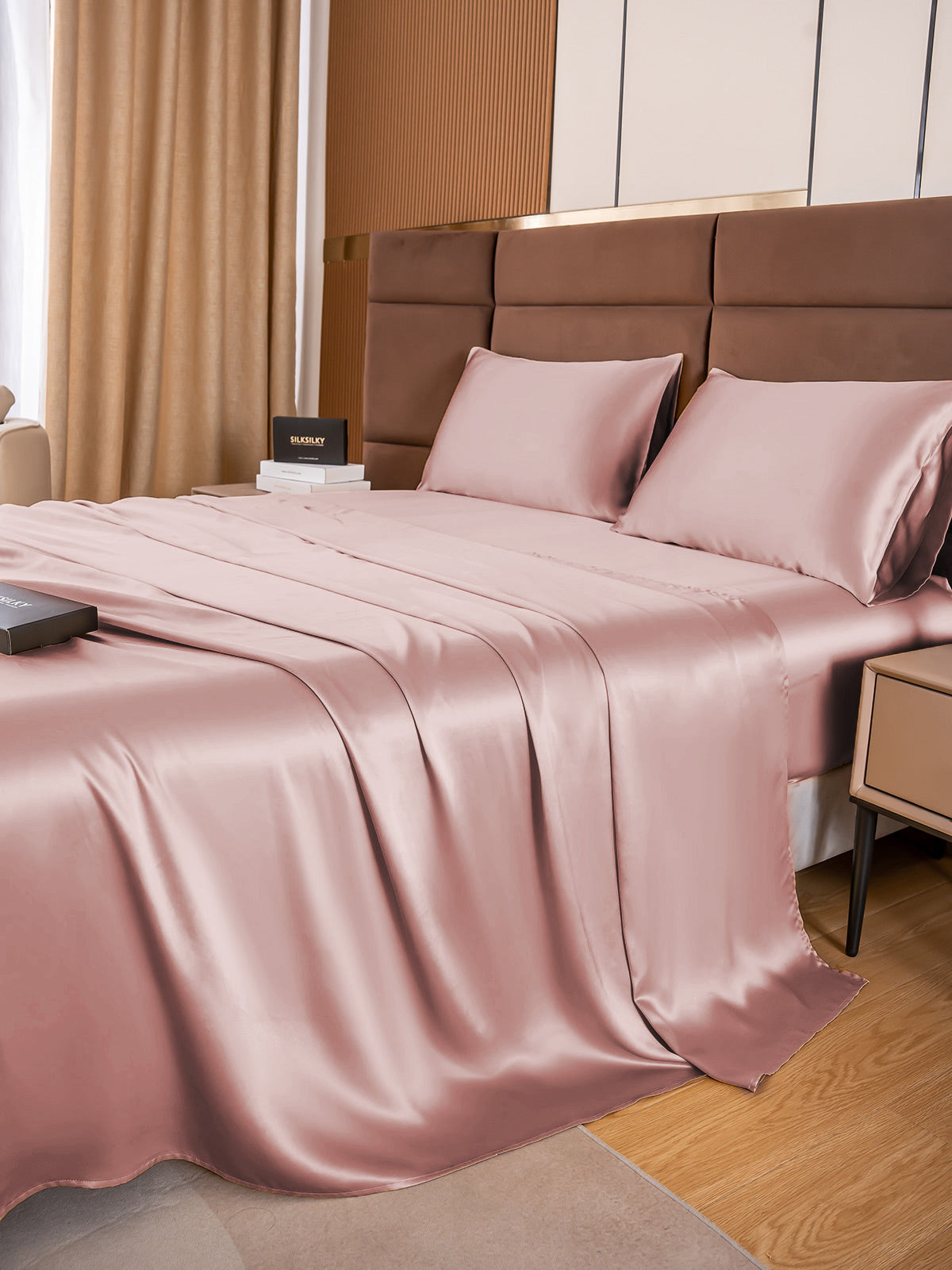 [Pale Mauve] SilkSilky-AU 19Momme Pure Silk Bedding Set 003