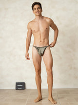 [Olive Green] SilkSilky-AU Pure Silk Men's Underwear 003