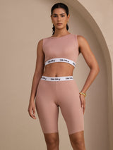 [Pink] SilkSilky-AU Sleeveless Crew Neck Women's Outfit Sets 001