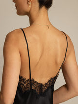 [Black] SilkSilky-AU Pure Silk Asymmetric Dress 004