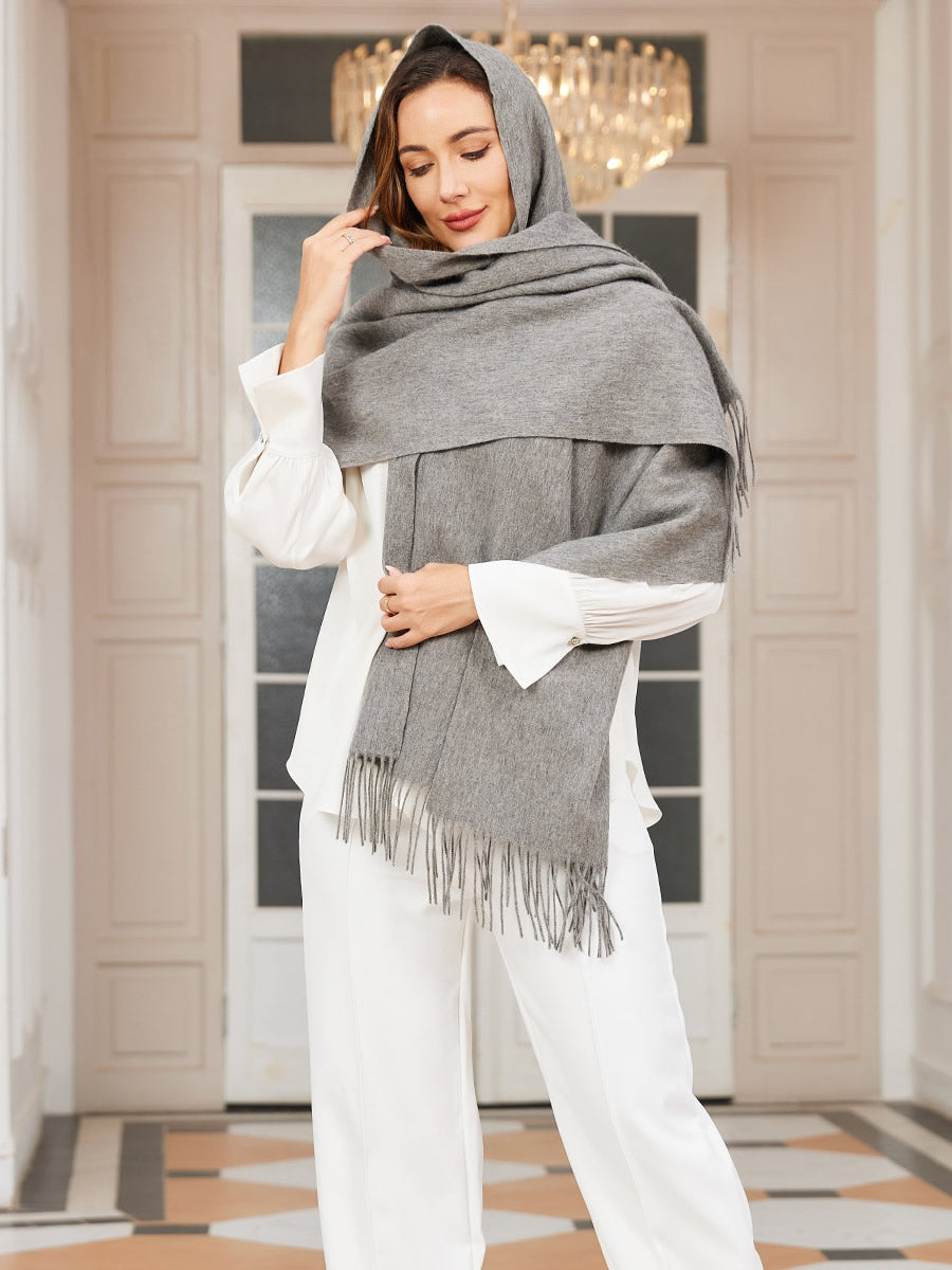 SilkSilky AU Wool Scarf Gray 001