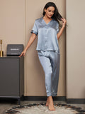 SilkSilky-AU-Pure-Silk-Short-Sleeve-Lapel-Women's-Pyjamas-Steel-Blue-003