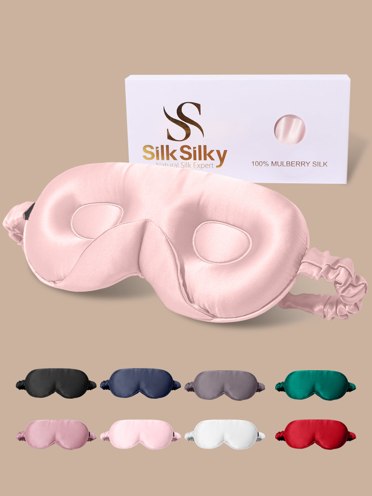 [Pink] SilkSilky-AU Pure Silk Eye Mask 001