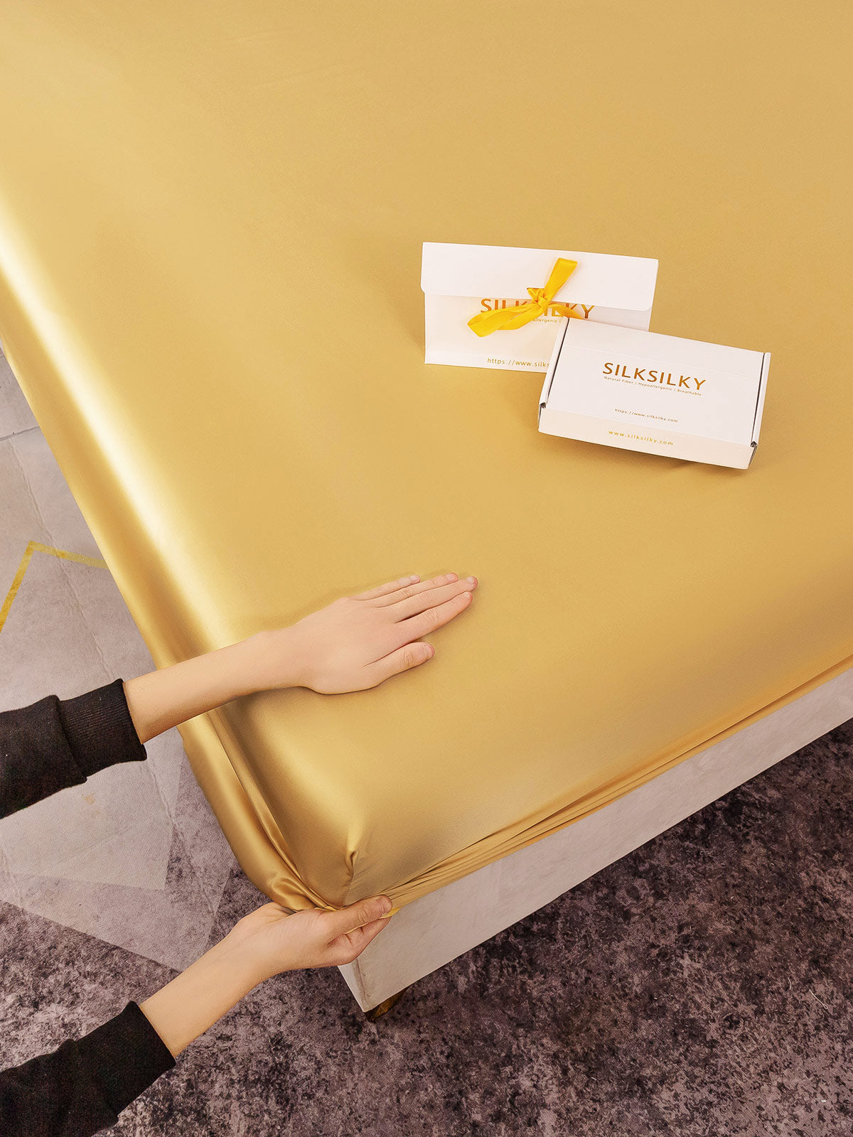 [Champagne] SilkSilky-AU 25Momme Pure Silk Sheet 003
