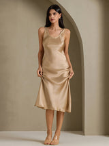 [Champagne Gold] SilkSilky-AU Sleeveless Dress 005