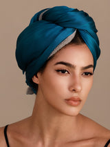 [Teal] SilkSilky-AU Hair Towel Wrap 005