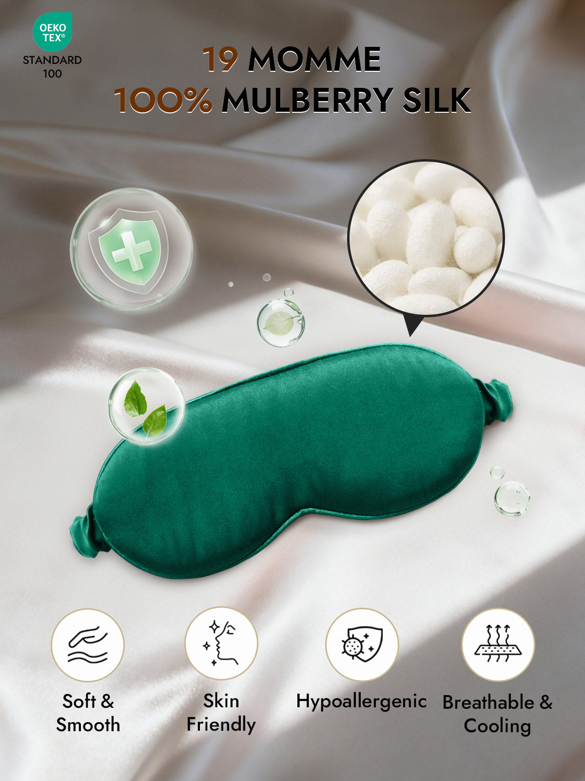 [Dark Green] SilkSilky-AU Eye Mask 002