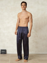 [Navy Chain] SilkSilky-AU Men's Sleep Shorts 004