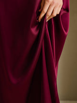 [Dark Red] SilkSilky-AU Short Sleeve Crew Neck Dress 005