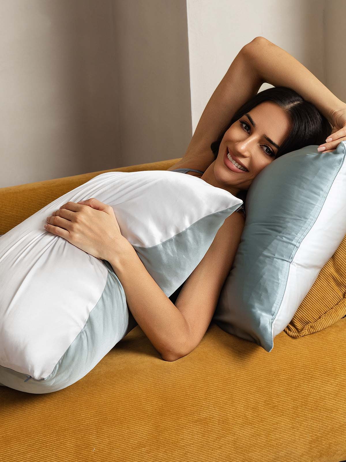 [OliveGreen+Silver] SilkSilky-AU 22Momme Pure Silk Pillowcase 004