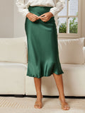 SilkSilky-AU-19Momme-Pure-Silk-Skirt-Dark-Green-003