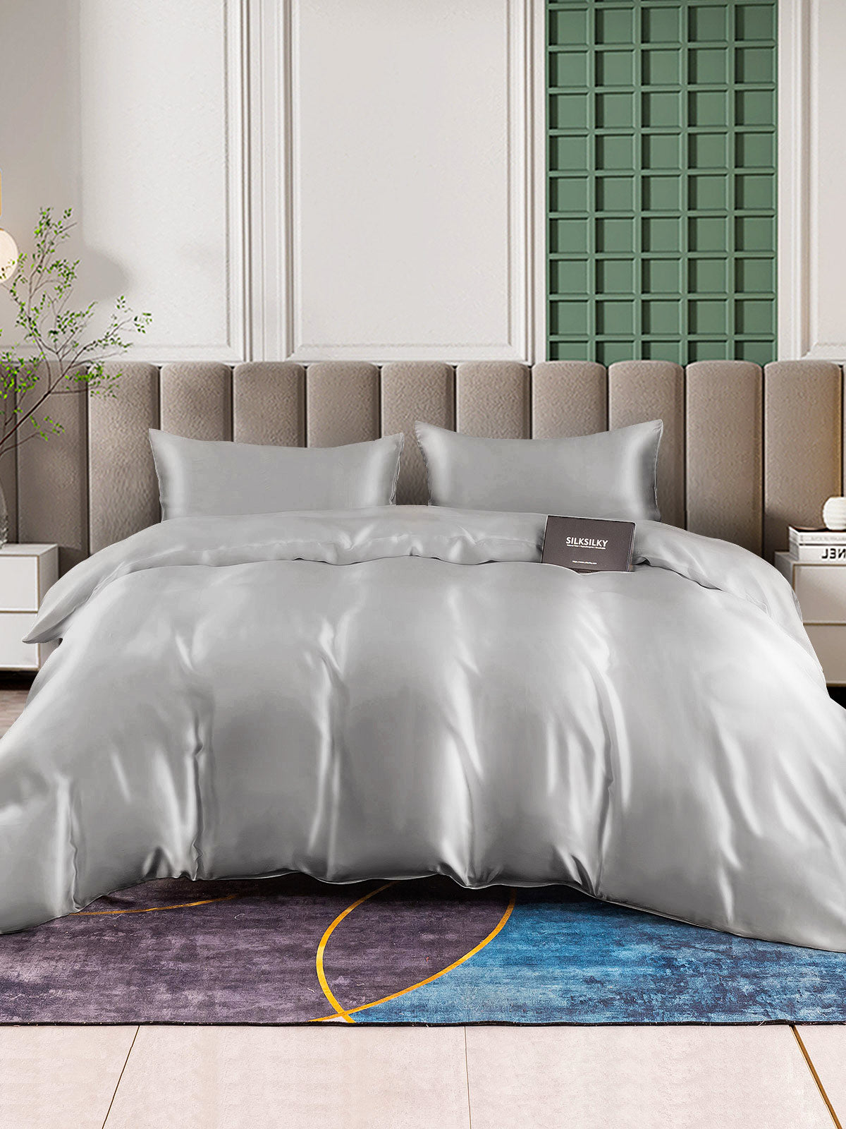 SilkSilky AU 25Momme Pure Silk Bedding Set Silver 002