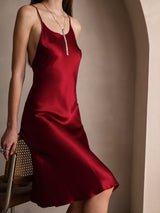 [Wine] SilkSilky-AU Sleeveless Dress 003