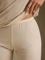 [Beige] SilkSilky-AU Long Sleeve V Neck Women's Long Johns 005
