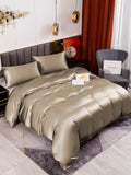 SilkSilky AU 19Momme Pure Silk Bedding Set Khaki 001