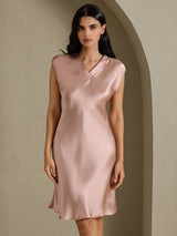 [Tuscany] SilkSilky-AU Cap Sleeve V Neck Nightgown 001