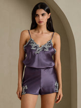 [Purple Gray] SilkSilky-AU Sleeveless V Neck Camisole Set 006