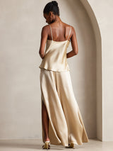 [Champagne] SilkSilky-AU Spaghetti Strap V Neck Camisole 002