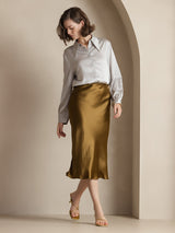 [Brown] SilkSilky-AU Skirt 001