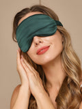 SilkSilky AU 19Momme Pure Silk Eye Mask DarkGreen 001