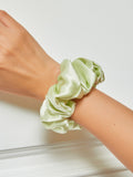 SilkSilky AU 19Momme Pure Silk Scrunchie Green 005