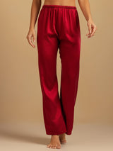[Wine] SilkSilky-AU 19Momme Machine-Washable Silk Women's Sleep Shorts 004