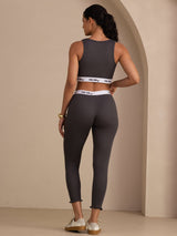 [Gray] SilkSilky-AU Sleeveless Crew Neck Women's Outfit Sets 002