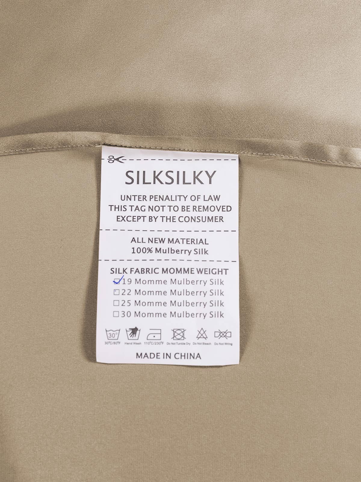 SilkSilky AU 19Momme Pure Silk Bedding Set Khaki 005