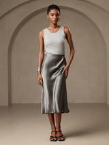 [Dark Gray] SilkSilky-AU Skirt 001